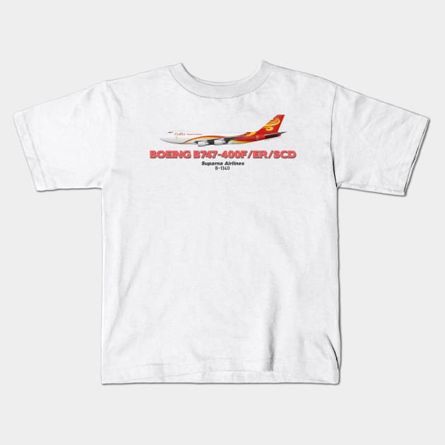 Boeing B747-400F/ER/SCD - Suparna Airlines Kids T-Shirt by TheArtofFlying